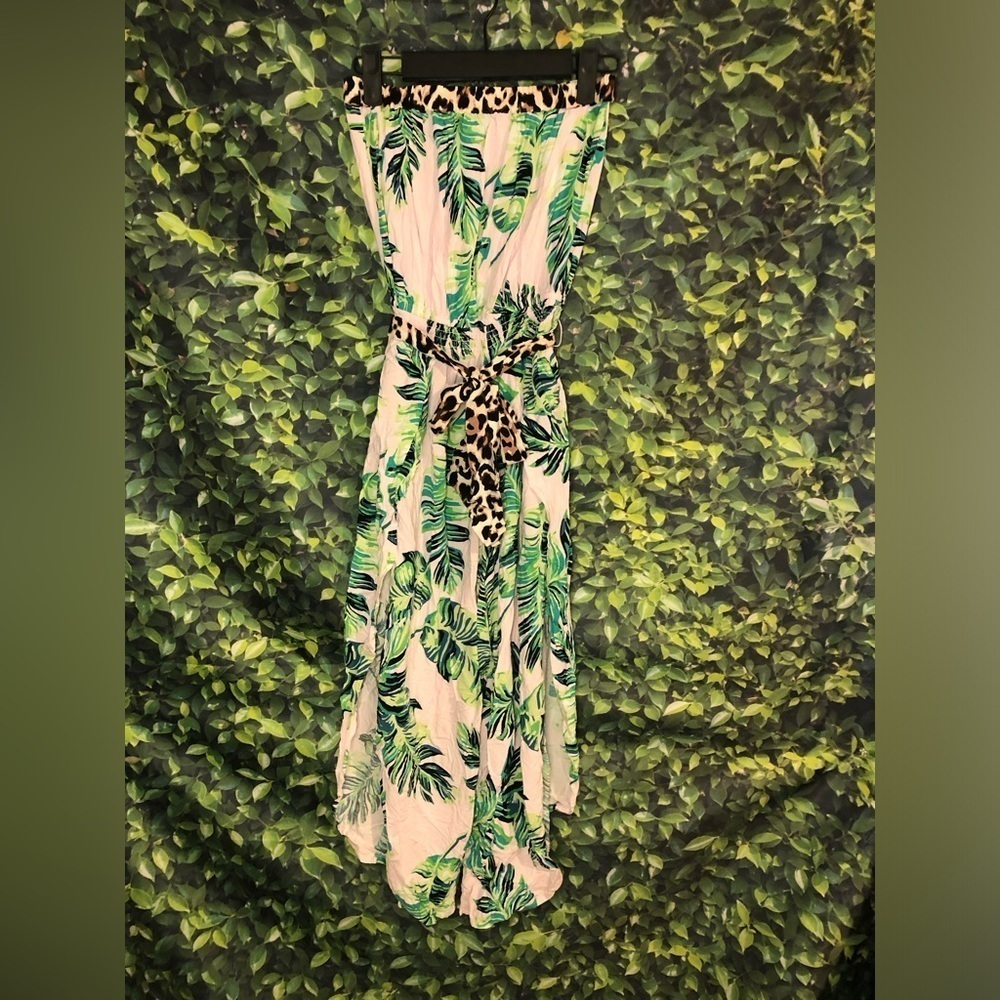 Venus Tropical Leaf Print Jumpsuit XS-S NWOT - Picture 4 of 16
